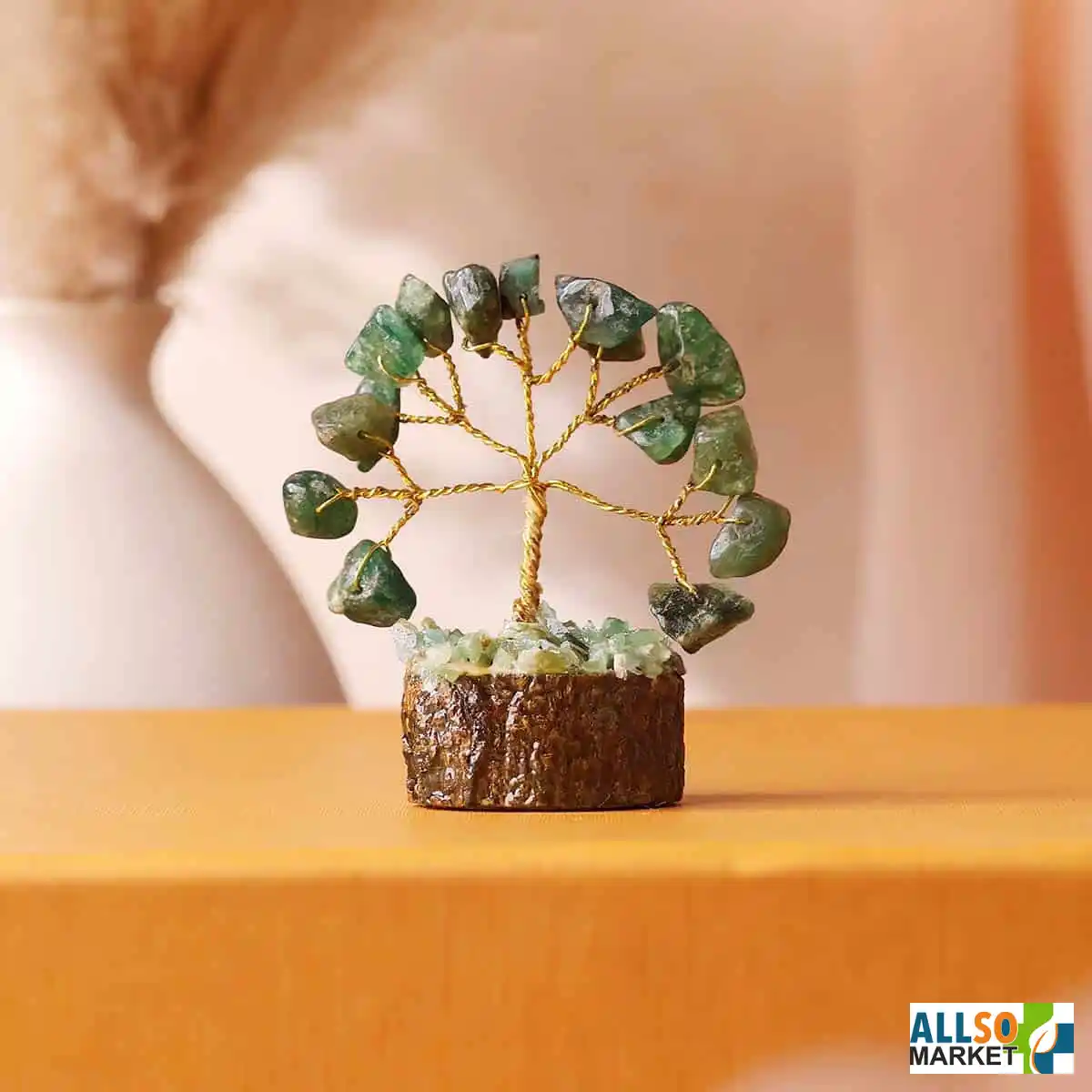 Mini Crystal Healing Tree – Green Jade