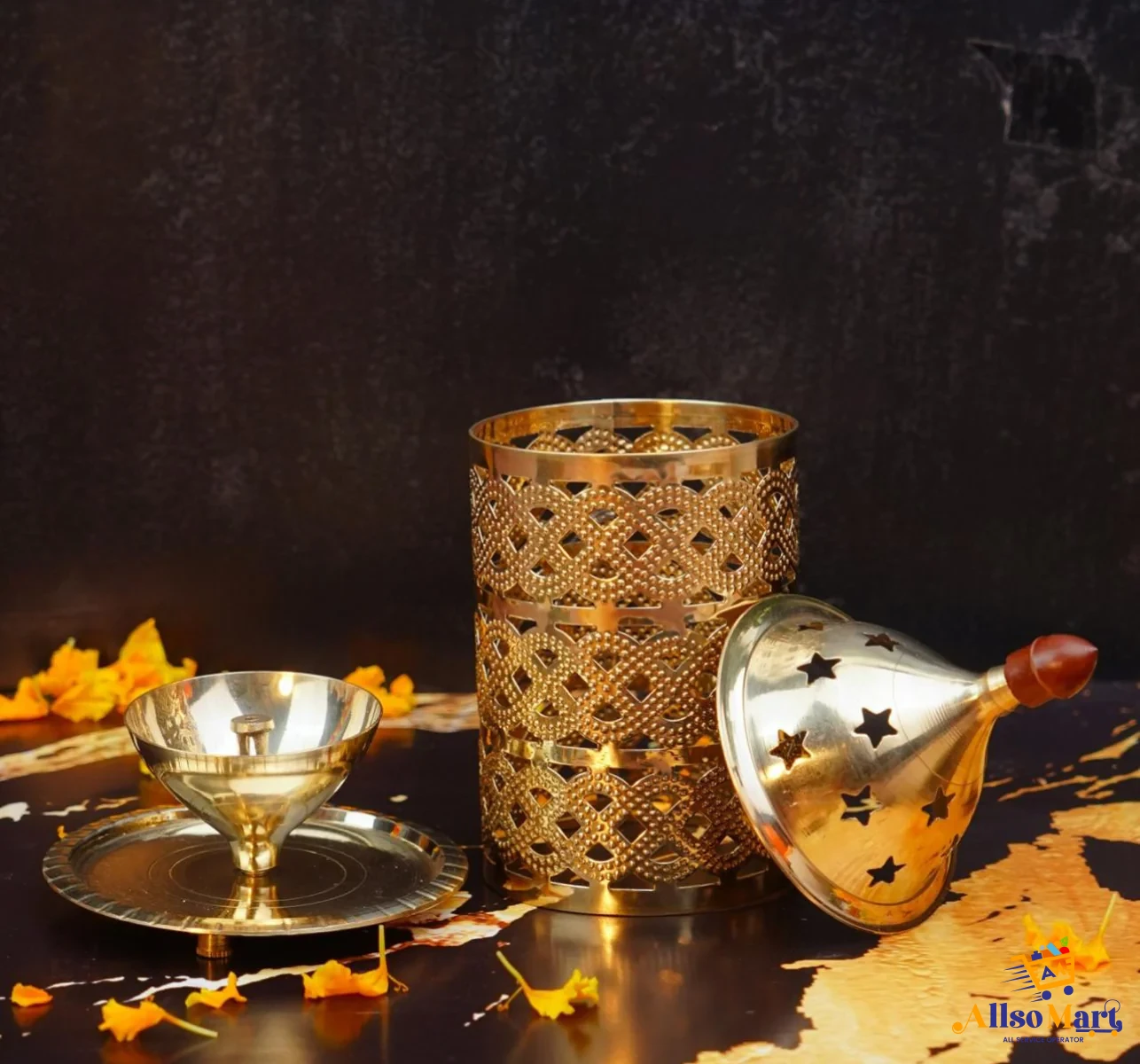 Decorative Brass Jali Akhand Diya