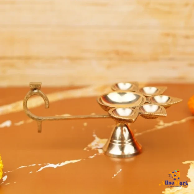 Pure Brass Panch Deepak Aarti Diya